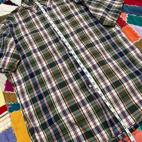 Polo Ralph Lauren Earthish Tone Plaid Short Sleeve Button Up Large - Picture 4 of 5